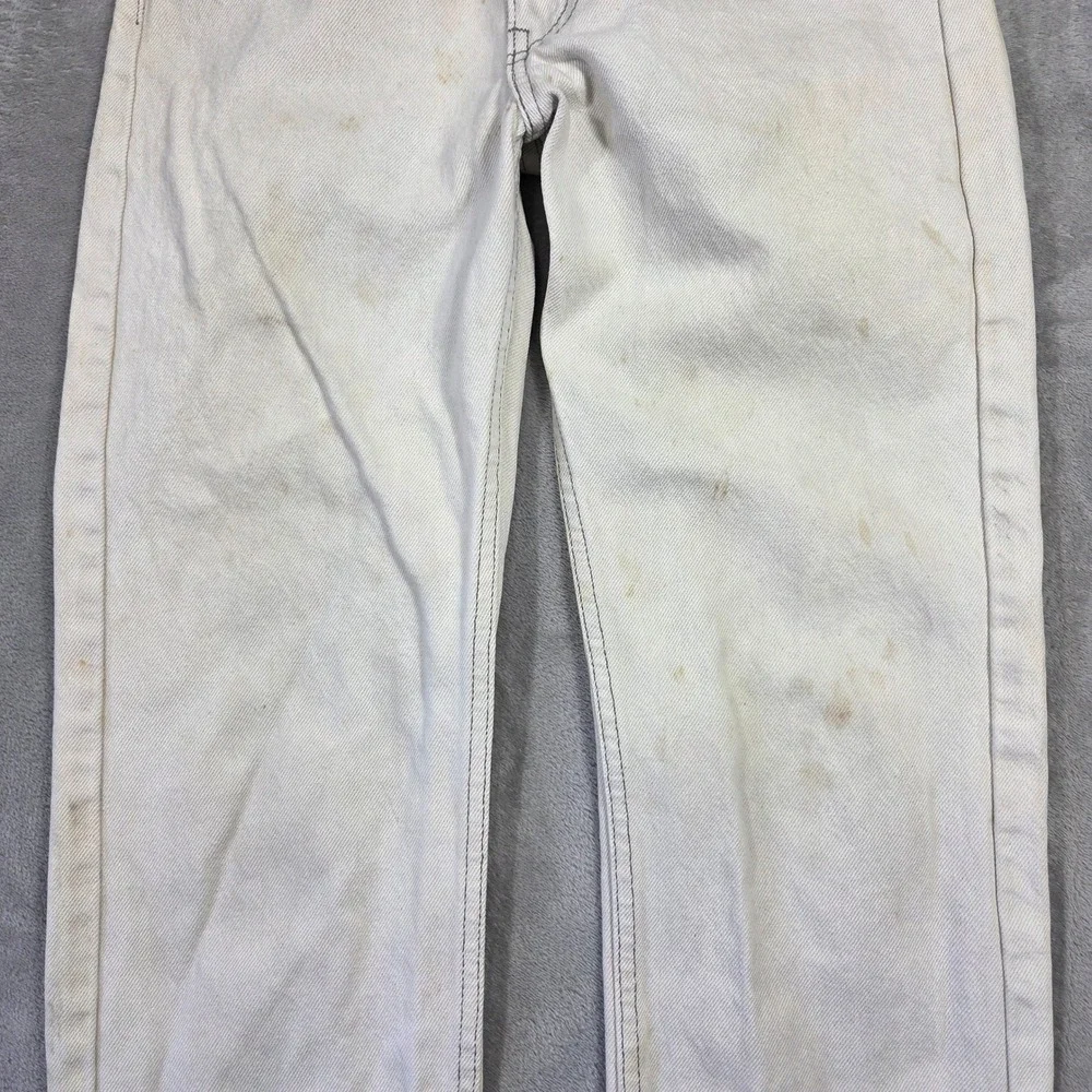 Vintage 70s Levis Made USA White Straight Leg Denim Jeans 29x34‎ Retro Thrashed